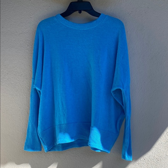 Zenana Ribbed Trim Round Neck Long Sleeve Top XL ocean blue - Picture 6 of 13